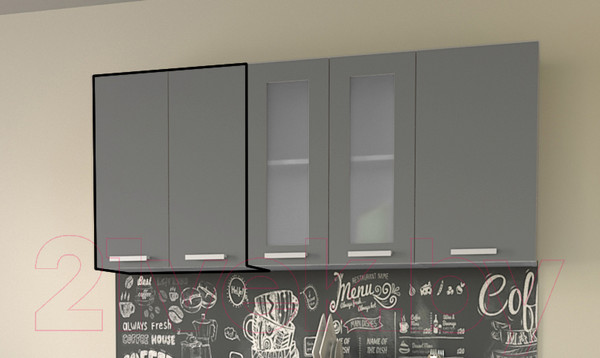 Изображение товара Шкаф навесной для кухни Интерлиния Компо ВШ60-720-2дв (серебристый)