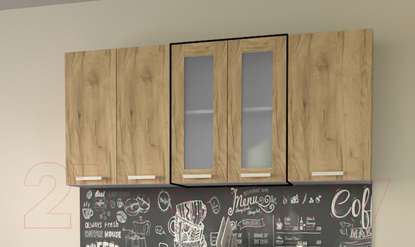 Изображение товара Шкаф навесной для кухни Интерлиния Компо ВШ60ст-720-2дв (дуб золотой)