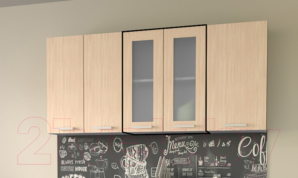 Изображение товара Шкаф навесной для кухни Интерлиния Компо ВШ60ст-720-2дв (дуб молочный)