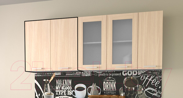 Изображение товара Шкаф навесной для кухни Интерлиния Компо ВШ80-720-2дв (дуб молочный)