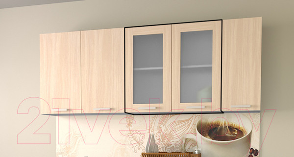 Изображение товара Шкаф навесной для кухни Интерлиния Компо ВШ80ст-720-2дв (дуб молочный)