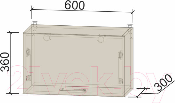 Изображение товара Шкаф под вытяжку Интерлиния Компо ВШГ 60-360 (вудлайн кремовый)