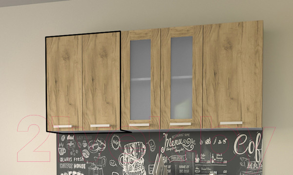 Изображение товара Шкаф навесной для кухни Интерлиния Компо ВШС60-720-2дв (дуб золотой)