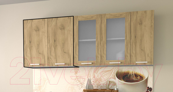 Изображение товара Шкаф навесной для кухни Интерлиния Компо ВШС80-720-2дв (дуб золотой)