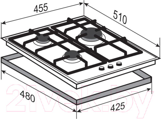 Изображение товара Газовая варочная панель Zigmund & Shtain M 23.4 W