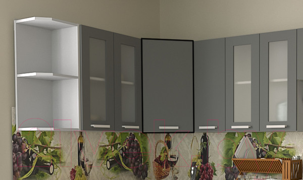 Изображение товара Шкаф навесной для кухни Интерлиния Компо ВШУ-720 (серебристый)