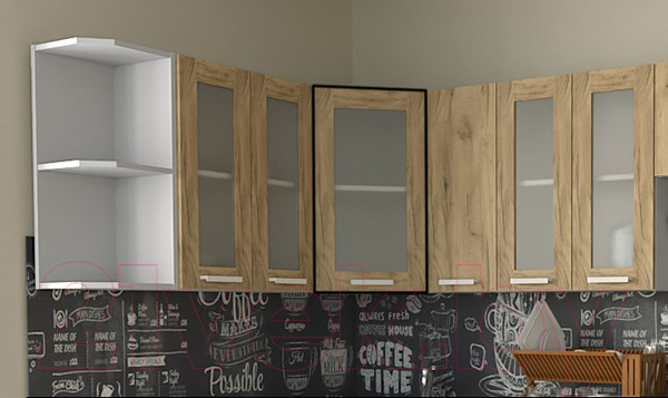 Изображение товара Шкаф навесной для кухни Интерлиния Компо ВШУст-720 (дуб золотой)