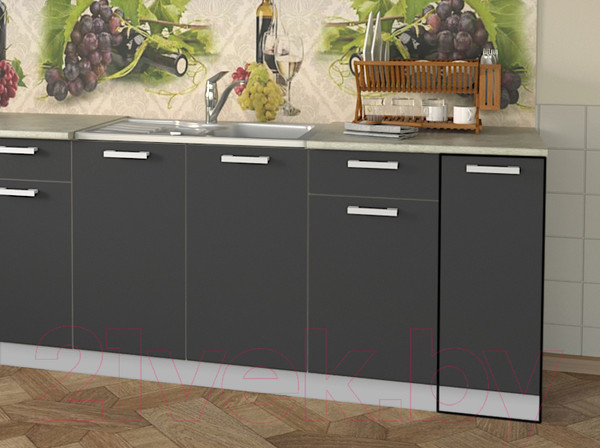 Изображение товара Шкаф-стол кухонный Интерлиния Компо НШ30р-1дв (антрацит)