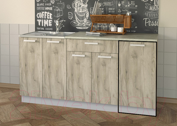 Изображение товара Шкаф-стол кухонный Интерлиния Компо НШ40р-1дв (дуб серый)