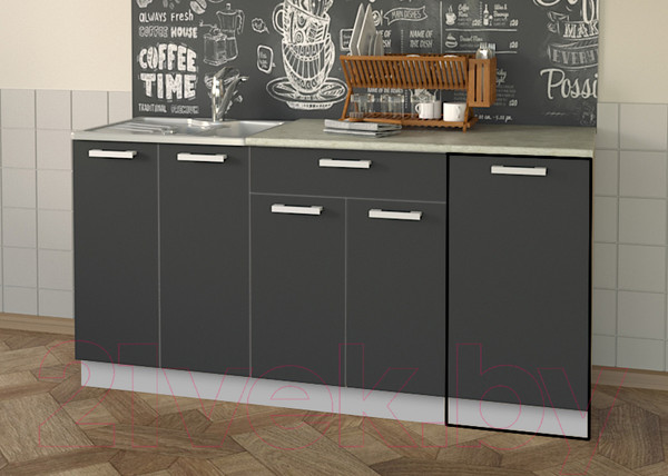 Изображение товара Шкаф-стол кухонный Интерлиния Компо НШ40р-1дв (антрацит)