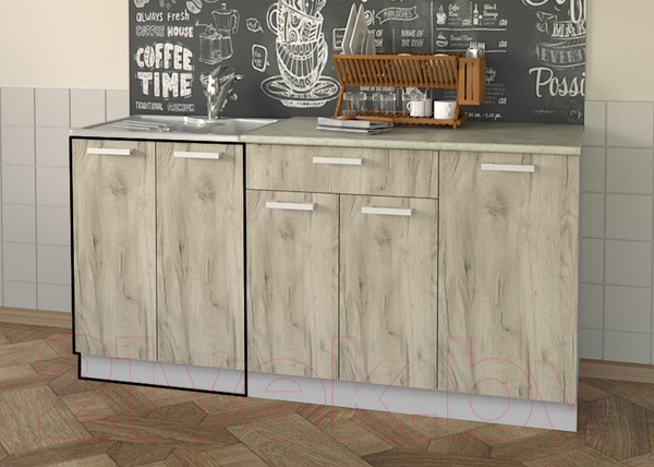 Изображение товара Шкаф под мойку Интерлиния Компо НШ60м-2дв (дуб серый)