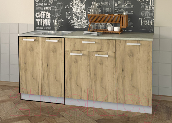 Изображение товара Шкаф под мойку Интерлиния Компо НШ60м-2дв (дуб золотой)