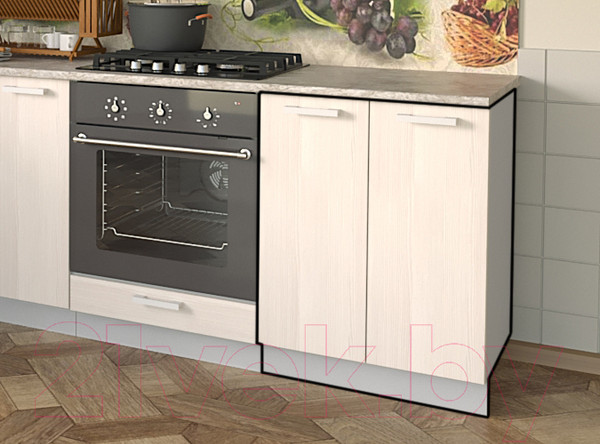 Изображение товара Шкаф-стол кухонный Интерлиния Компо НШ60р-2дв (вудлайн кремовый)