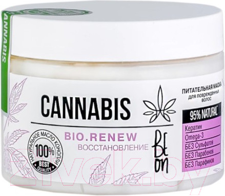 Изображение товара Маска для волос BeOn Cannabis питательная восстановление для поврежденных волос (350мл)