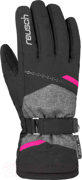 Изображение товара Перчатки лыжные Reusch Hannah R-Tex XT / 6031213 7771 (р-р 6, Black/Black Melange/Pink Glo)