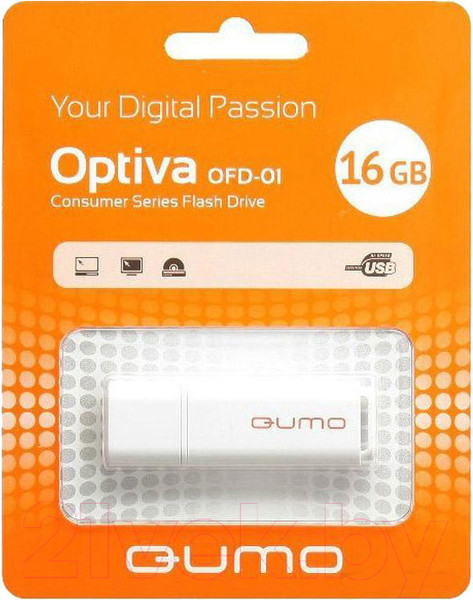 Изображение товара USB flash накопитель Qumo Optiva 01 16Gb (белый)
