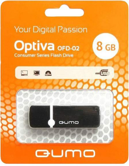 Изображение товара USB flash накопитель Qumo Optiva 02 8GB 2.0 Black / QM8GUD-OP2