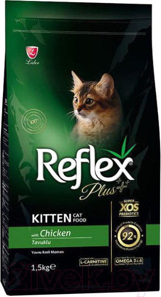Изображение товара Сухой корм для кошек Reflex Plus для котят с курицей (1.5кг)
