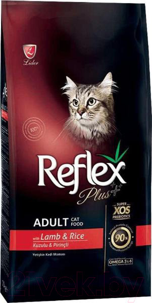 Изображение товара Сухой корм для кошек Reflex Plus с ягненком и рисом (15кг)
