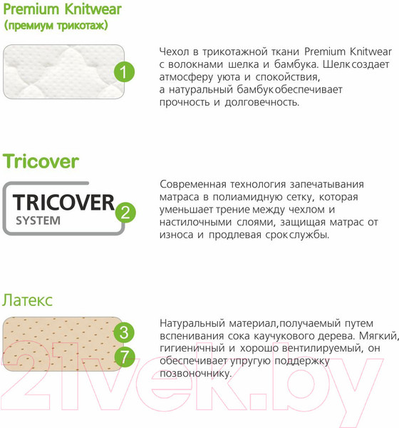 Изображение товара Матрас Vegas Royal Dream 120x180 (премиум трикотаж)