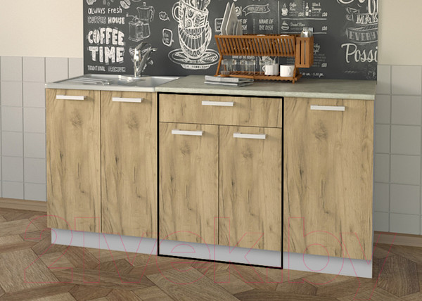 Изображение товара Шкаф-стол кухонный Интерлиния Компо НШ60рш1 (дуб золотой)