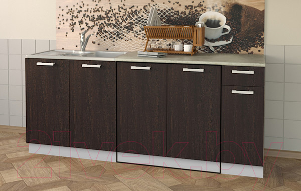 Изображение товара Шкаф-стол кухонный Интерлиния Компо НШ80р-2дв (дуб венге)