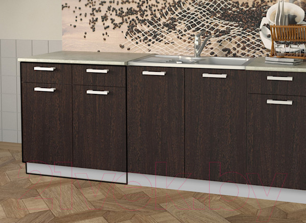 Изображение товара Шкаф-стол кухонный Интерлиния Компо НШ80рш2 (дуб венге)