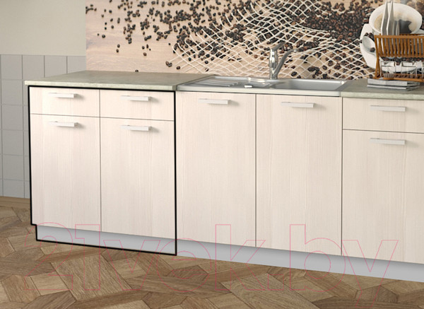 Изображение товара Шкаф-стол кухонный Интерлиния Компо НШ80рш2 (вудлайн кремовый)