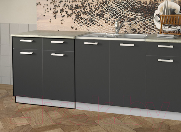 Изображение товара Шкаф-стол кухонный Interline Компо НШ80рш2 (антрацит)