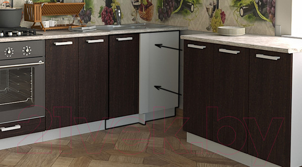 Изображение товара Шкаф под мойку Интерлиния Компо НШ88-М.П (дуб венге)