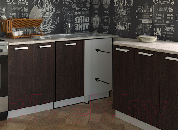 Изображение товара Шкаф под мойку Интерлиния Компо НШ98-М.П (дуб венге)