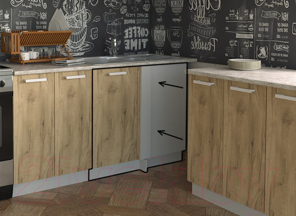 Изображение товара Шкаф под мойку Интерлиния Компо НШ98-М.П (дуб золотой)