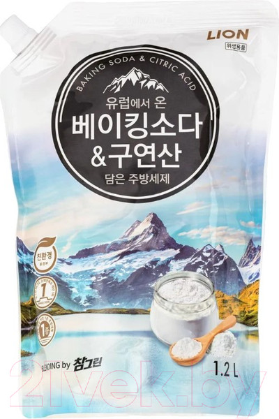 Изображение товара Средство для мытья посуды Lion Chamgreen с содой и лимонной кислотой (1.2л)