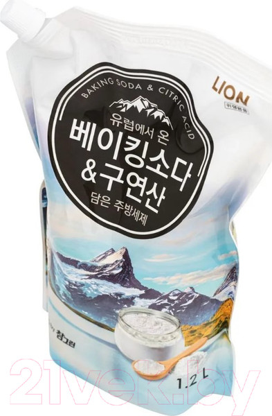 Изображение товара Средство для мытья посуды Lion Chamgreen с содой и лимонной кислотой (1.2л)