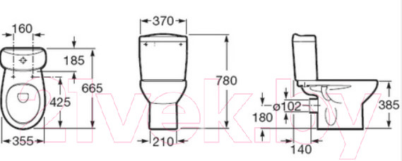 Изображение товара Унитаз напольный Roca Victoria 7342399000 + 734139Z000 + ZRU8013900
