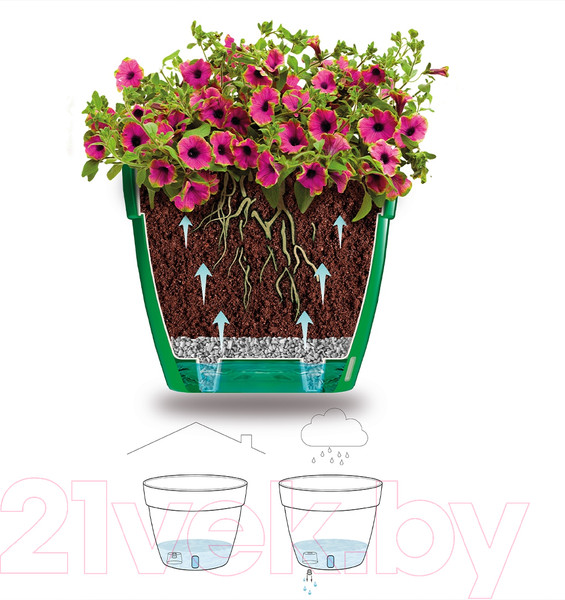 Изображение товара Вазон Santino Asti / AST25GLD/B двойной (золото/черный)