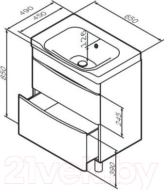 Изображение товара Тумба с умывальником AM.PM Like M80FSX0652WG32 + M80WCC0652WG
