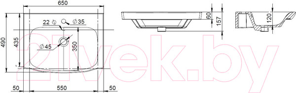 Изображение товара Тумба с умывальником AM.PM Like M80FSX0652WG32 + M80WCC0652WG
