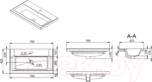 Изображение товара Тумба с умывальником AM.PM Gem M91FSX0752WG + M90WCC0752WG