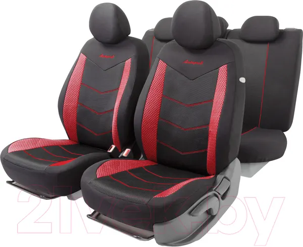 Изображение товара Комплект чехлов для сидений Autoprofi Aeroboost AER-1102 BK/RD