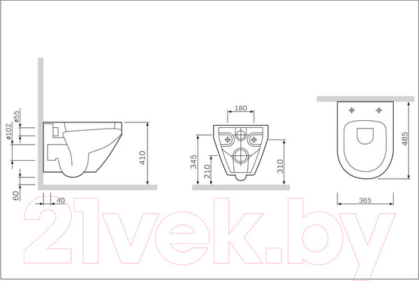 Изображение товара Унитаз подвесной AM.PM Spirit C701700WH + C707857WH