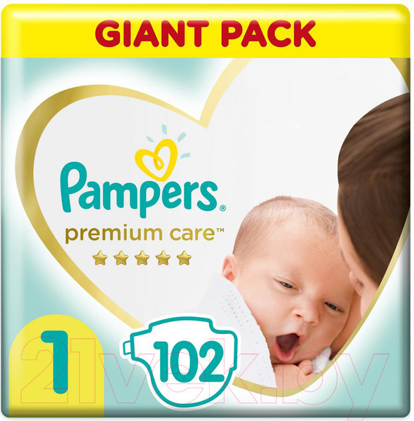 Изображение товара Подгузники детские Pampers Premium Care 1 Newborn (102шт)