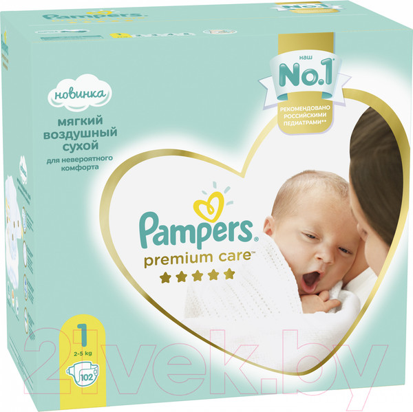 Изображение товара Подгузники детские Pampers Premium Care 1 Newborn (102шт)