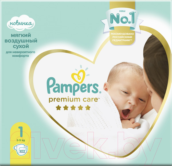 Изображение товара Подгузники детские Pampers Premium Care 1 Newborn (102шт)