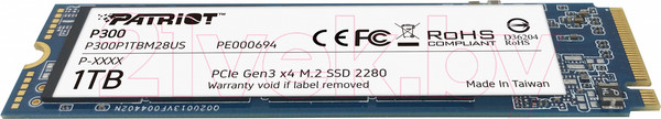 Изображение товара SSD диск Patriot P300 1TB M2 (P300P1TBM28)