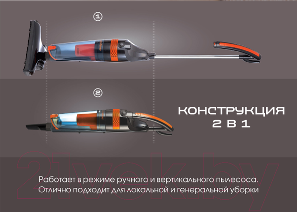 Изображение товара Вертикальный пылесос Endever SkyClean VC-292 (черный/зеленый)