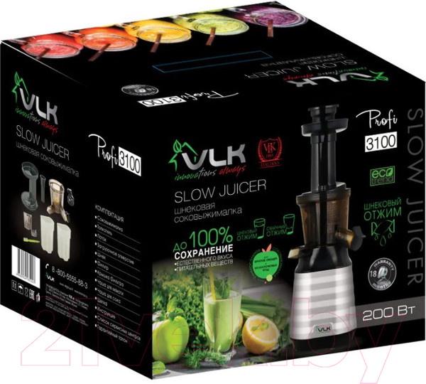 Изображение товара Соковыжималка электрическая VLK Profi 3100 (стальной/черный)