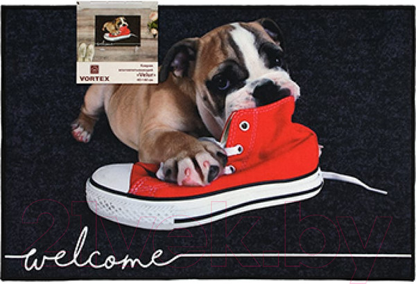 Изображение товара Коврик грязезащитный VORTEX Velur Щенок 40x60 / 24238