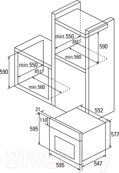 Изображение товара Электрический духовой шкаф Cata MD 8008 WH