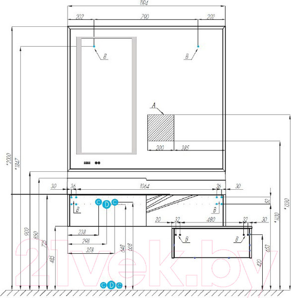 Изображение товара Тумба с умывальником Акватон Сакура 120 (1A2197K1SKW80)